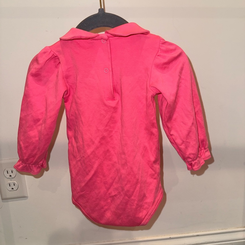 Pristine TBBC Hampton’s Hot Pink Maude's onesie Peter Pan collar 6-12 Months - Picture 6 of 9